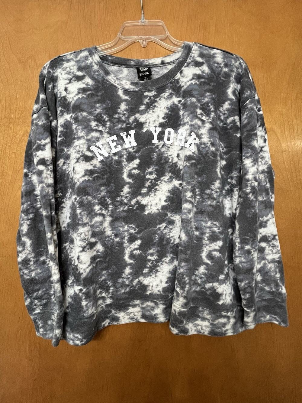Bobeau Navy/wht/grey Tie Dye -New York - Pullover 1XL